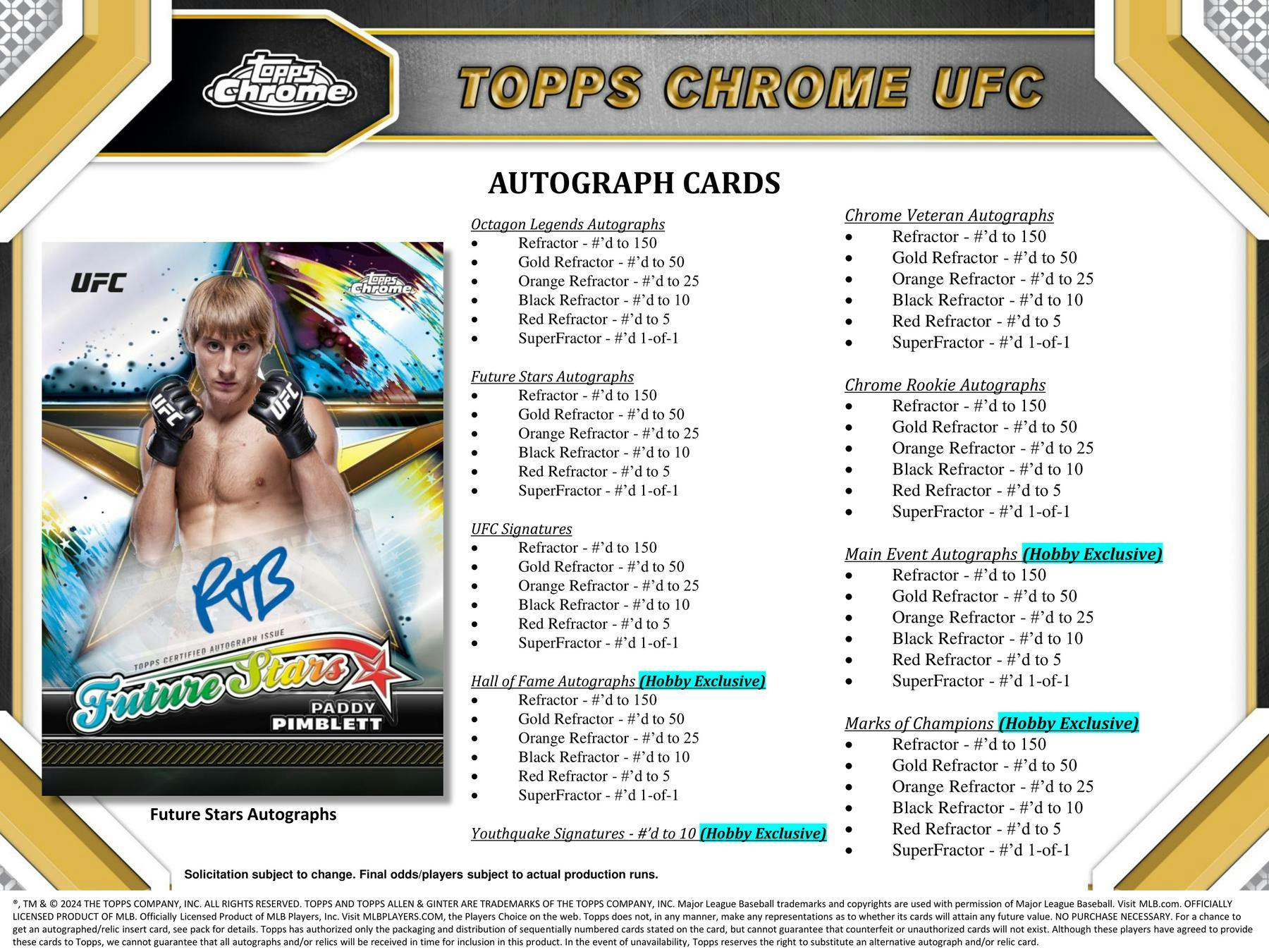 2024 Topps Chrome UFC Hobby Pack | Eastridge Sports Cards