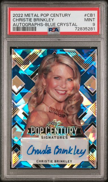 2022 Leaf Pop Century Metal Crystal Blue #BACB1 Christie Brinkley #6/8 PSA 9 | Eastridge Sports Cards