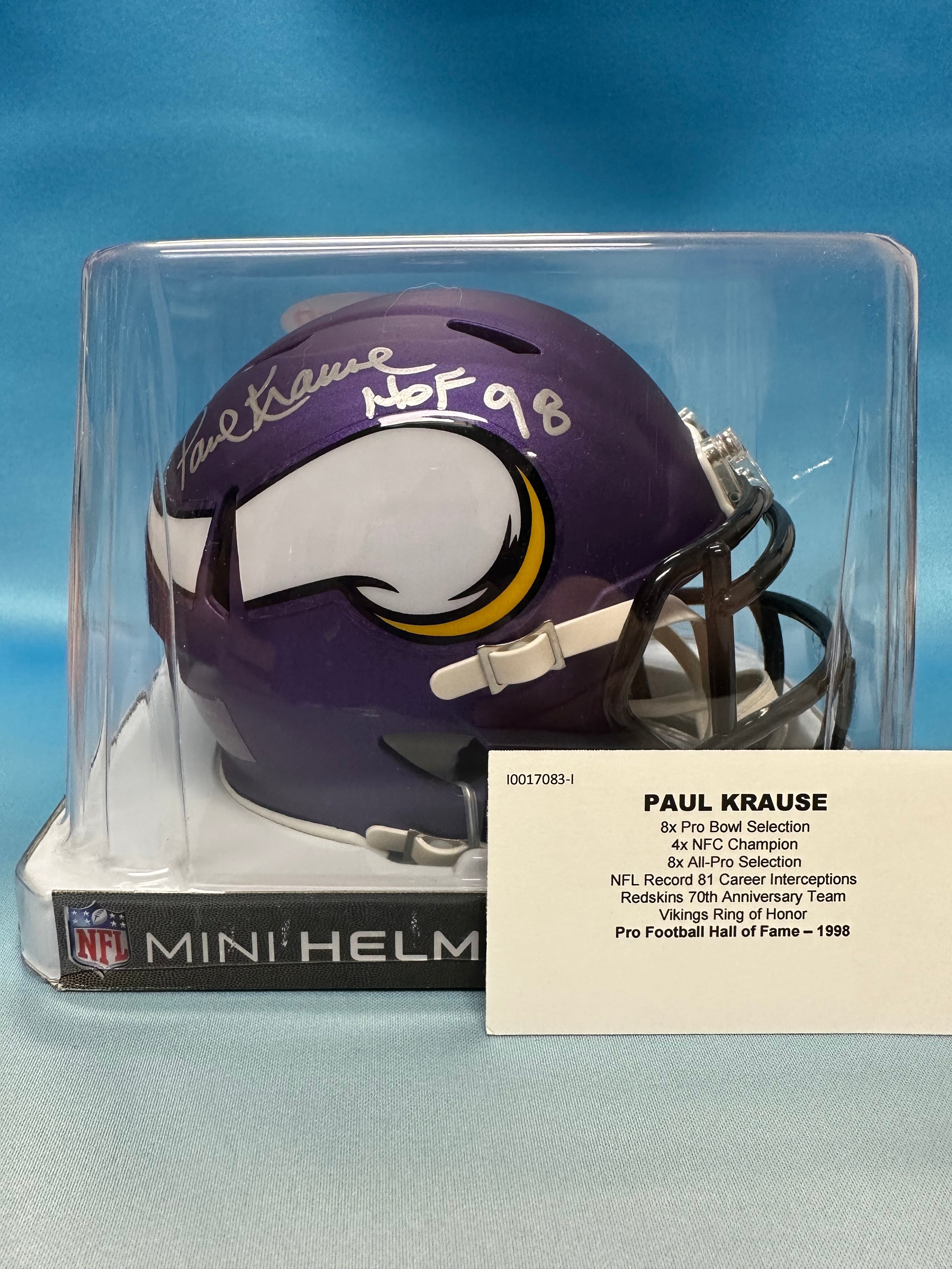 Paul Krause Autographed Minnesota Vikings Mini Helmet | Eastridge Sports Cards