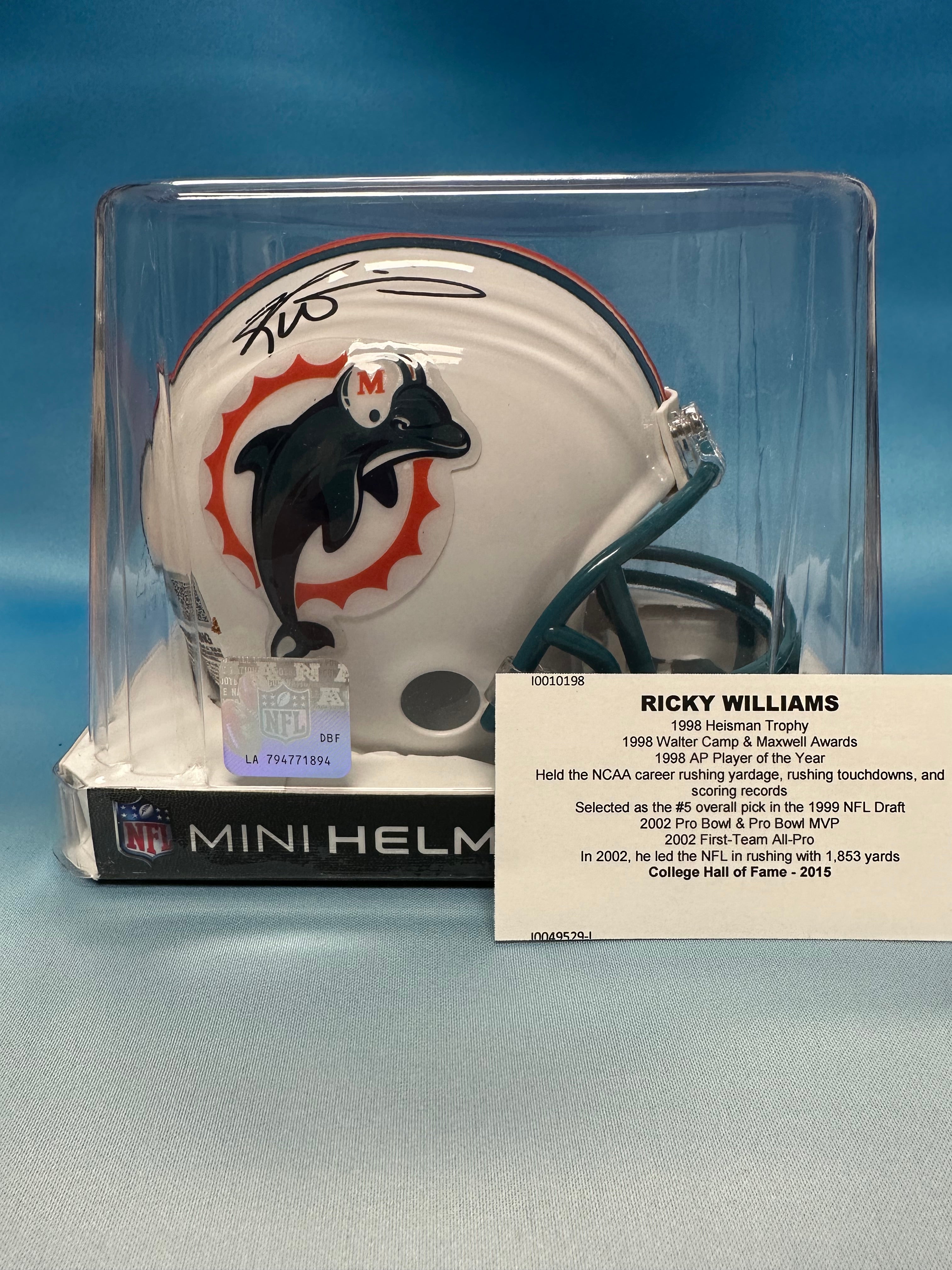 Ricky Williams Autographed Miami Dolphins Mini Helmet | Eastridge Sports Cards