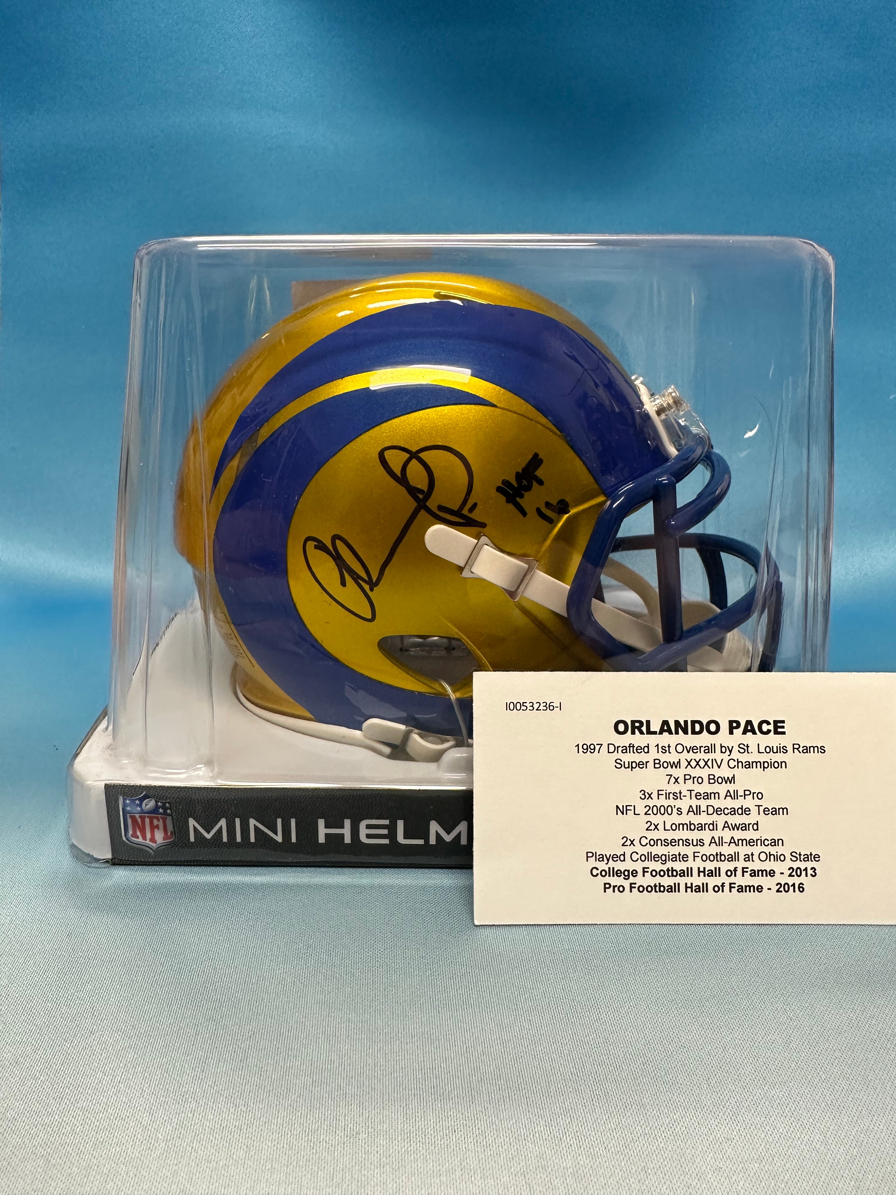 Orlando Pace Autographed St Louis Rams Mini Helmet | Eastridge Sports Cards