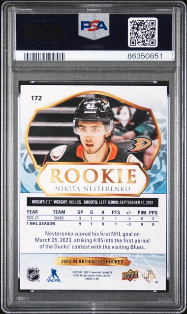 2023-24 Artifacts Polychrome #172 Nikita Nesterenko #03/65 PSA 9 (Rookie) | Eastridge Sports Cards