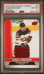 2023-24 Upper Deck Team Canada Juniors Red Foil #65 Connor Bedard PSA 10 | Eastridge Sports Cards