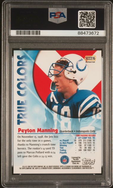 1999 Stadium Club Chrome True Colors Refractors #16 Peyton Manning PSA 8 | Eastridge Sports Cards