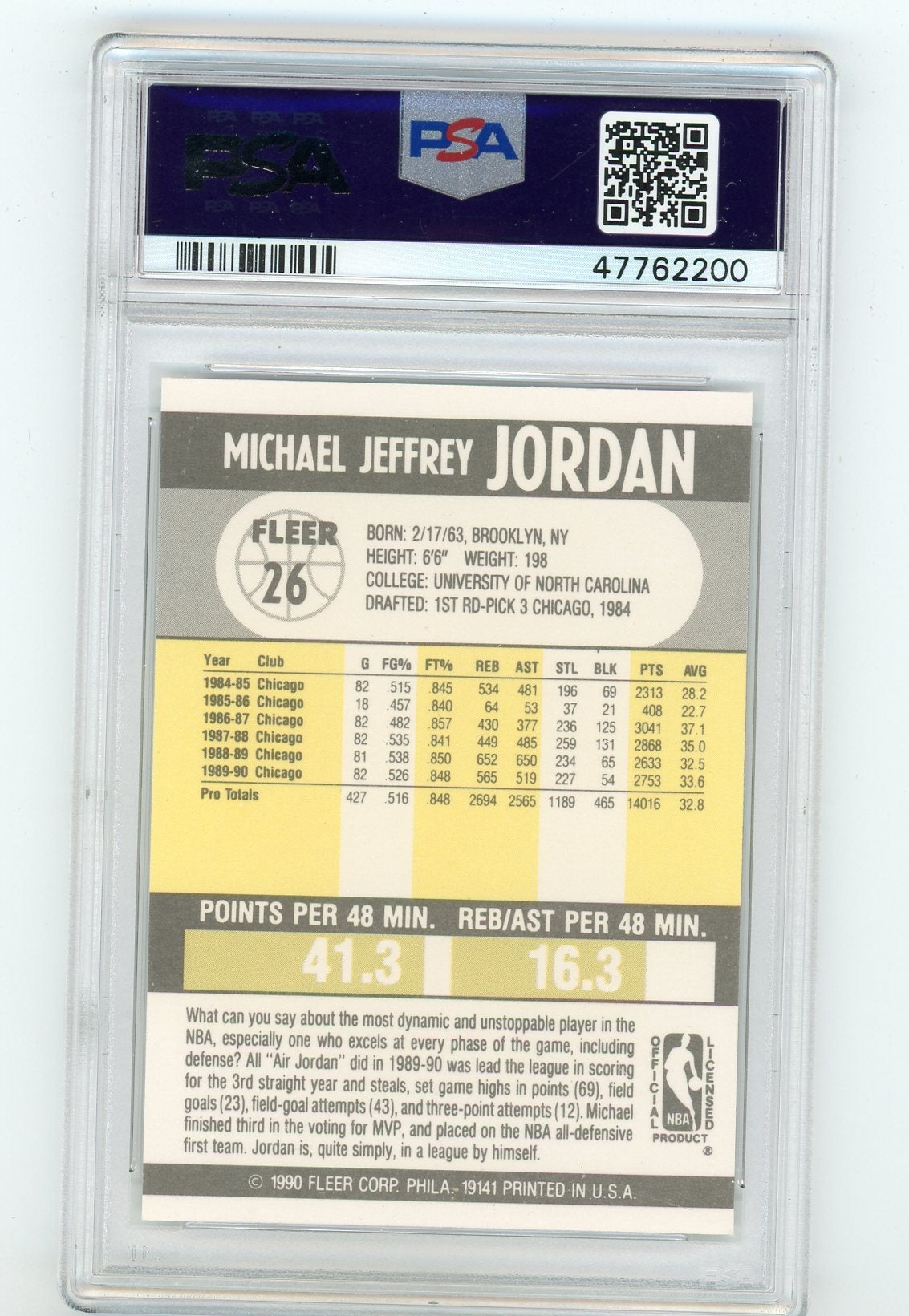 1990-91 Fleer #26 Michael Jordan PSA 9 | Eastridge Sports Cards