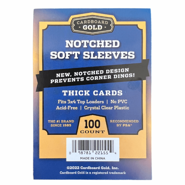 Cardboard Gold Notched Thick Soft Sleeves (100ct) | Eastridge Sports Cards