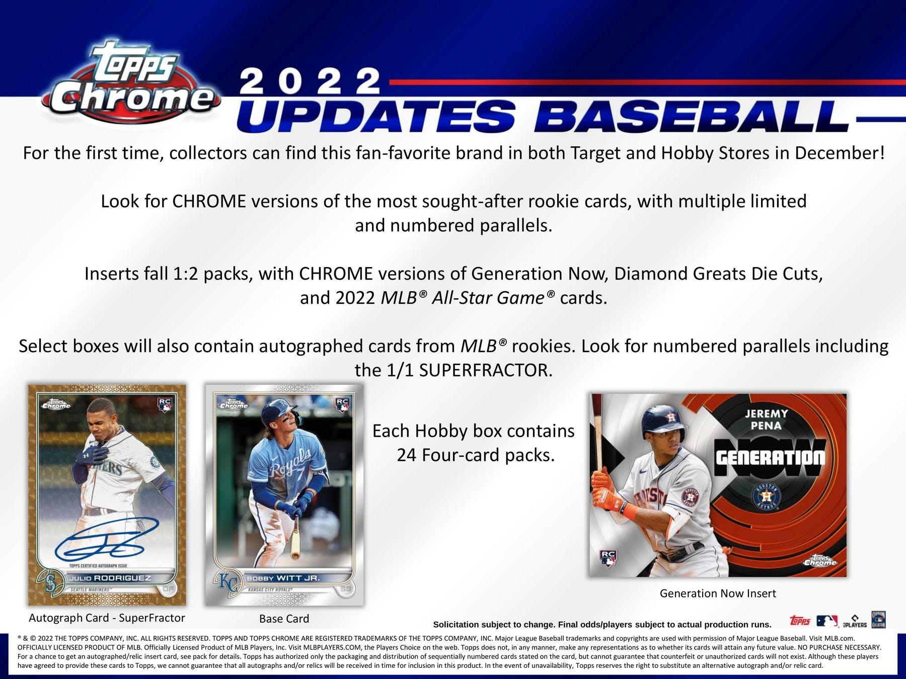 2022 Topps Chrome Update Baseball Hobby Pack | Eastridge Sports Cards