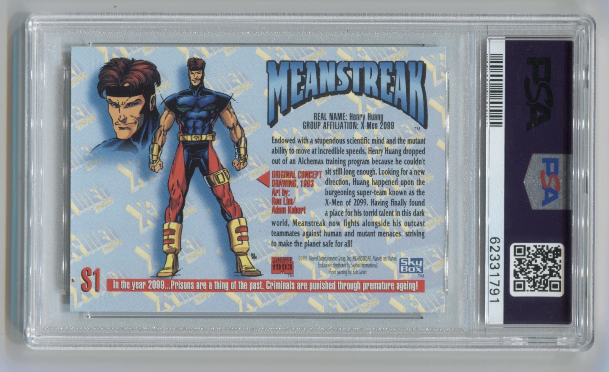 1993 Marvel Masterpieces Spectra Etch #S1 Meanstreak PSA 9 | Eastridge Sports Cards