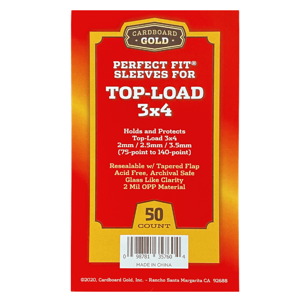 Cardboard Gold Perfect Fit Top-Load (75-140pt) Sleeves (50ct) Eastridge Sports Cards Cardboard Gold Perfect Fit Top-Load (75-140pt) Sleeves (50ct) Eastridge Sports Cards