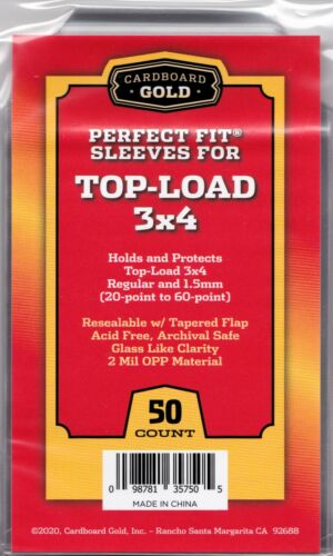 Cardboard Gold Perfect Fit Top-Load (23-60pt) Sleeves (50ct) | Eastridge Sports Cards