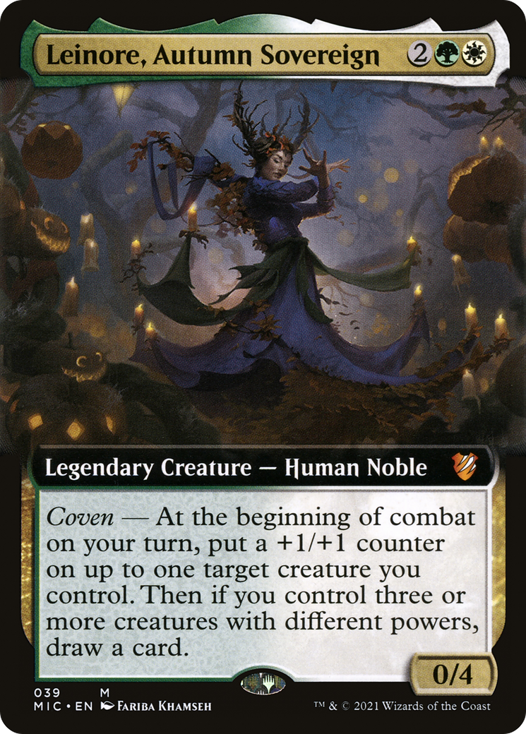 Leinore, Autumn Sovereign (Extended Art) (MIC-039) - Midnight Hunt Commander: (Extended Art)