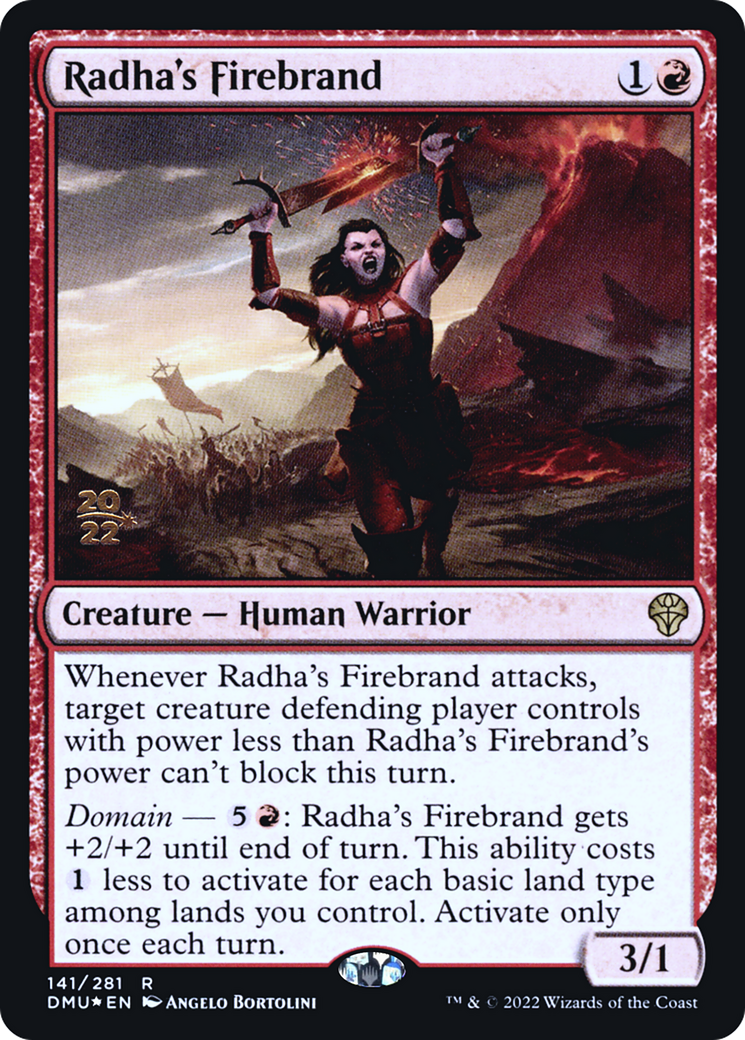 Radha's Firebrand (PRE-141) - Dominaria United Promos Foil