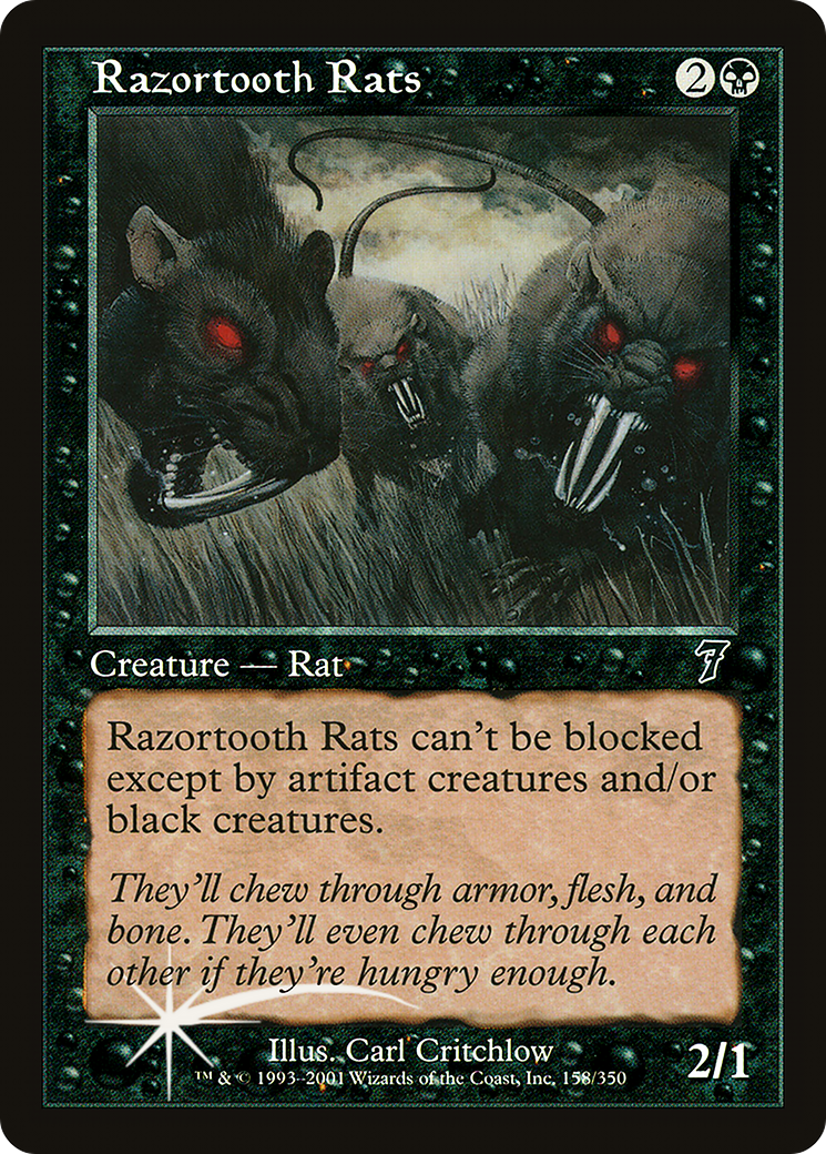 Razortooth Rats (7ED-158) - 7th Edition