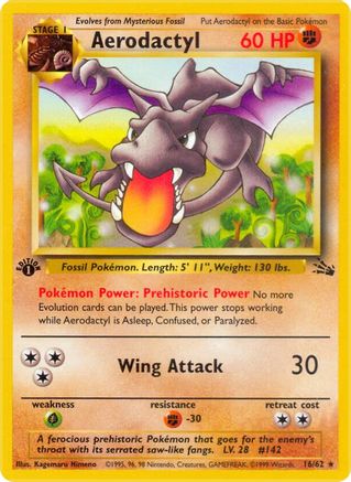 Aerodactyl (016/62) 1st Edition [Fossil] - Rare