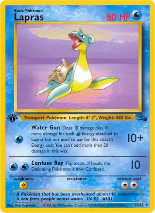 Lapras (025/62) 1st Edition [Fossil] - Rare