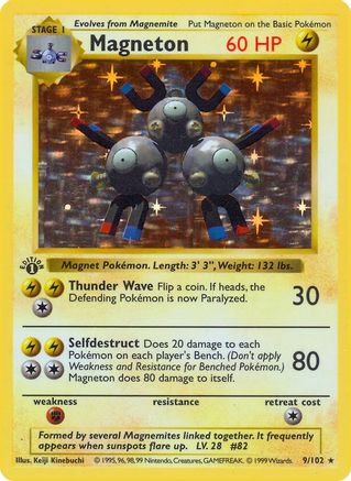 Magneton (9/102) 1st Edition Holofoil [Base Set Shadowless] - Holo Rare