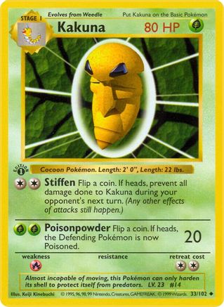 Kakuna (033) 1st Edition [Base Set Shadowless] - Uncommon