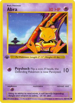Abra (043) 1st Edition [Base Set Shadowless] - Common