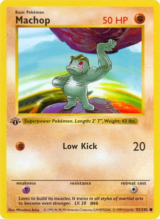 Machop (052) 1st Edition [Base Set Shadowless] - Common