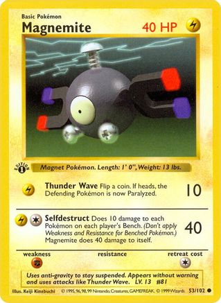 Magnemite (053) 1st Edition [Base Set Shadowless] - Common