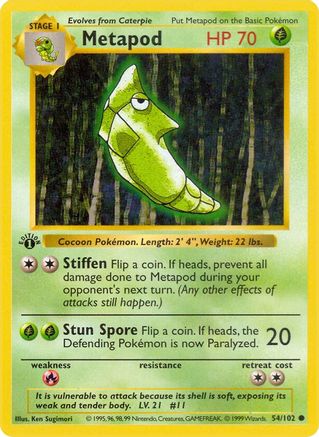 Metapod (054) 1st Edition [Base Set Shadowless] - Common