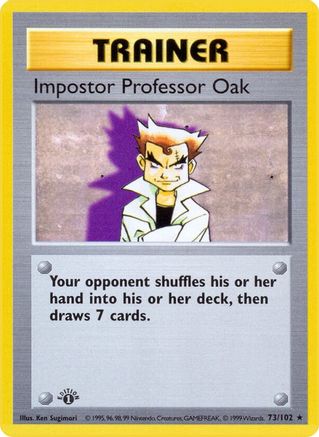 Impostor Professor Oak (73/102) 1st Edition [Base Set Shadowless] - Rare