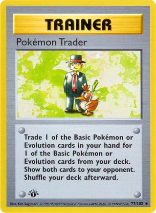 Pokemon Trader (077) 1st Edition [Base Set Shadowless] - Rare