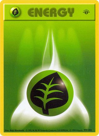 Grass Energy (099) 1st Edition [Base Set Shadowless] - Common