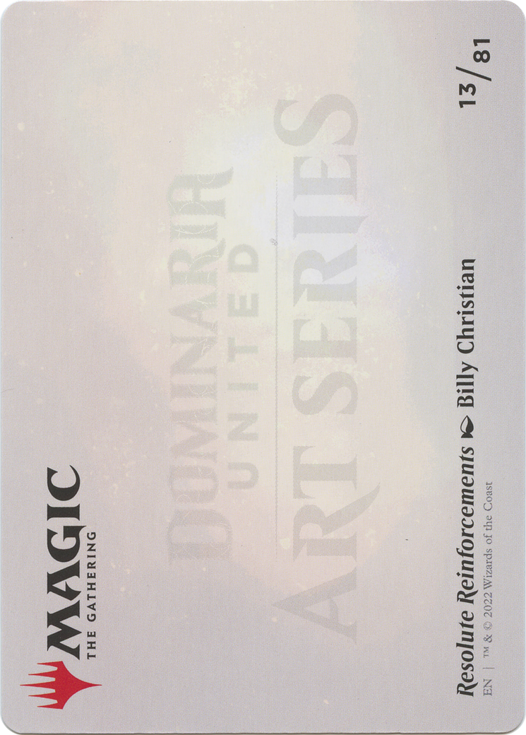 Resolute Reinforcements // Resolute Reinforcements (ADMU-013) - Dominaria United Art Series (Borderless) Foil