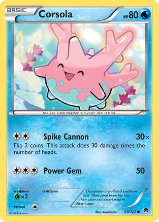 Corsola (029/122) Reverse Holofoil [BREAKpoint] - Common