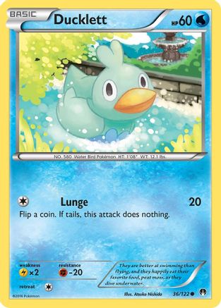 Ducklett (036/122) Reverse Holofoil [BREAKpoint] - Common
