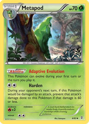 Metapod (004/83) Reverse Holofoil [Generations] - Uncommon