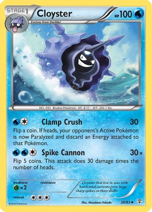 Cloyster (20/83) Reverse Holofoil [Generations] - Uncommon