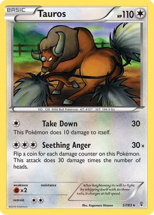 Tauros (57/83) Reverse Holofoil [Generations] - Rare