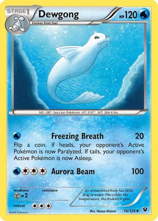 Dewgong (016/124) Reverse Holofoil [Fates Collide] - Uncommon
