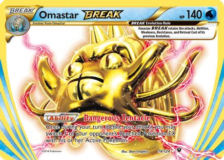 Omastar BREAK (019/124) Holofoil [Fates Collide] - Rare BREAK