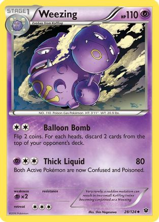 Weezing (028/124) Reverse Holofoil [Fates Collide] - Uncommon
