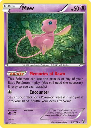 Mew (029/124) Reverse Holofoil [Fates Collide] - Holo Rare