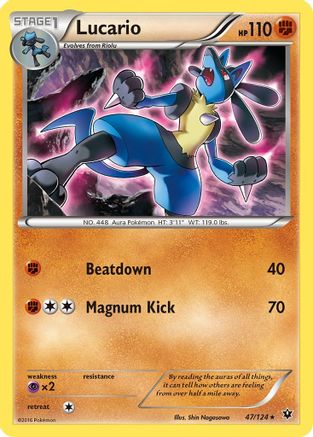 Lucario (047/124) Reverse Holofoil [Fates Collide] - Rare