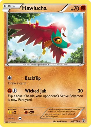 Hawlucha (48/124) Reverse Holofoil [Fates Collide] - Uncommon