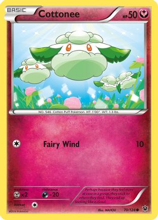 Cottonee (070/124) Reverse Holofoil [Fates Collide] - Common