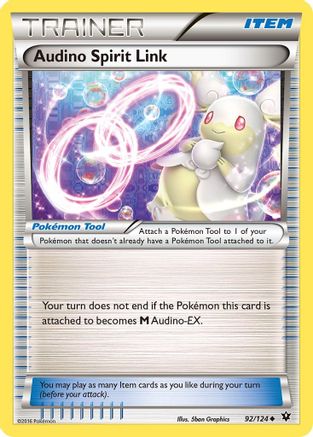 Audino Spirit Link (092/124) Reverse Holofoil [Fates Collide] - Uncommon