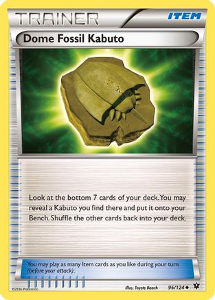 Dome Fossil Kabuto (096/124) Reverse Holofoil [Fates Collide] - Uncommon