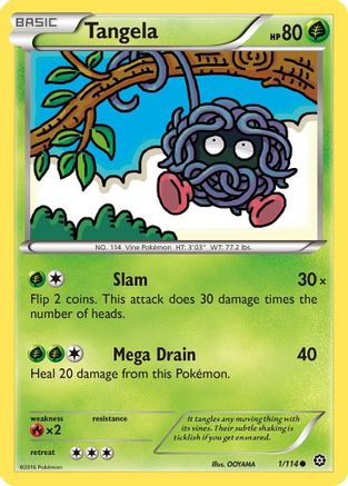 Tangela (001/114) Reverse Holofoil [Steam Siege] - Common