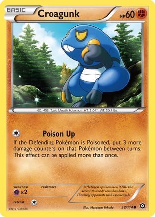 Croagunk (058/114) Reverse Holofoil [Steam Siege] - Common