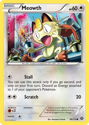 Meowth (088/114) Reverse Holofoil [Steam Siege] - Common