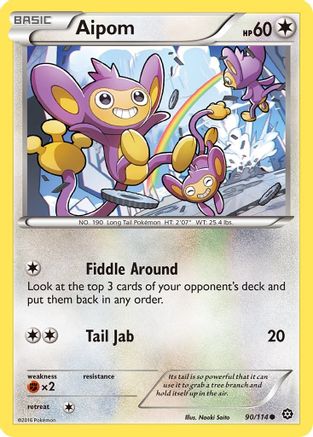 Aipom (090/114) Reverse Holofoil [Steam Siege] - Common