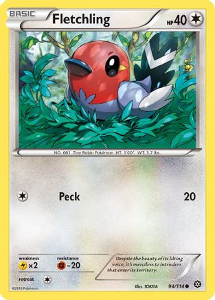 Fletchling (094/114) Reverse Holofoil [Steam Siege] - Common