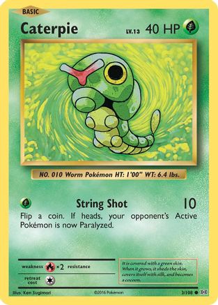 Caterpie (003/108) Reverse Holofoil [Evolutions] - Common