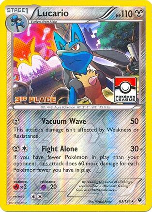 Lucario (Pokemon League) [3rd Place] (63/124) Reverse Holofoil [League & Championship Cards] - Promo